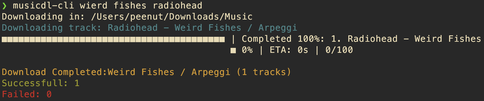 musicdl-cli screenshot